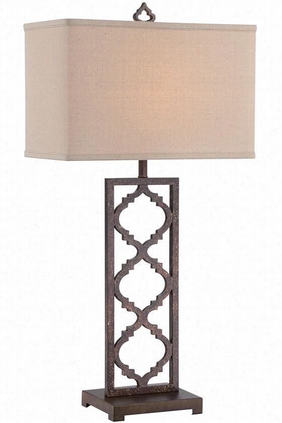 Tuscan Table Lamp - 33.5""hx17""wx9""d, Distrressed Bronze