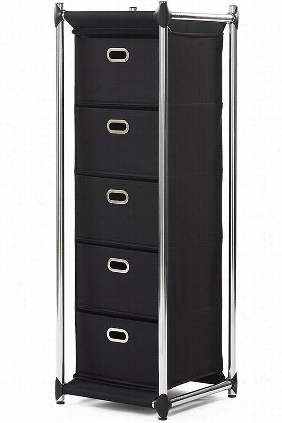 Uptown 5-drawer Tall Boy - 46""hx15""w, Black