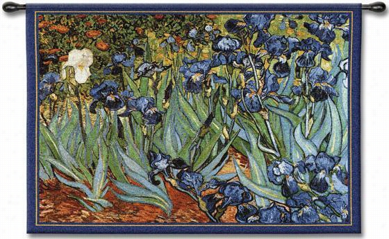 Van Gogh's Irises Tapestry - 38""hx53"&qot;w, Multi