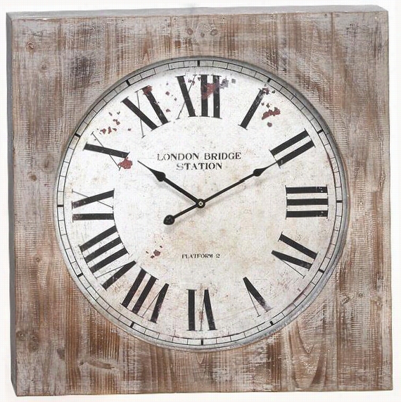 Wesley Wall Clock - 27""hx7""wwx3""d, Distressed Natural