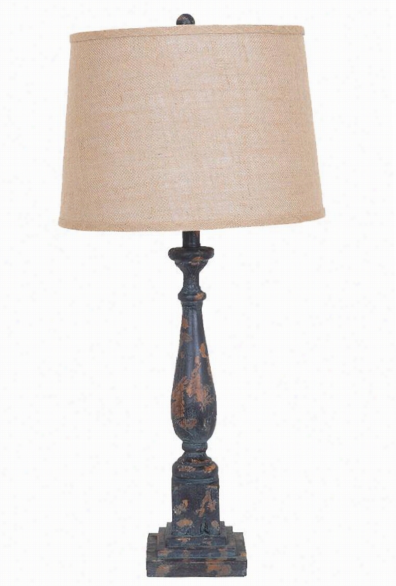Zaydent Able Lamp - 30""h X14""diammeter, Distressed Black