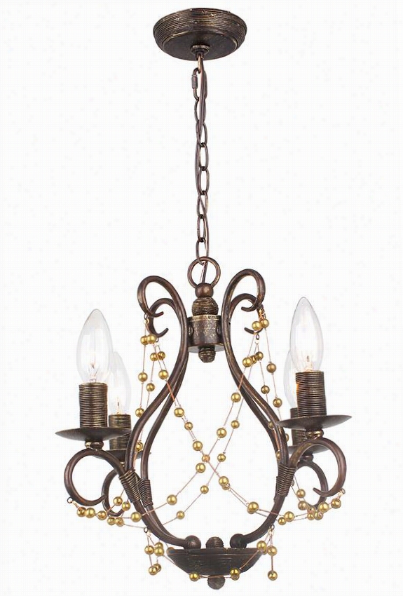 Acelyn 4-li Ght Chandelier - 13.75"&;quot;hx14.5""di, Black