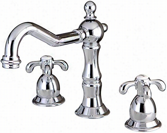 Alsace Spindle Pedestal Elongated Reach Faucet - 7.2""hx14.12""wx9"&quuot;d, White Chrome