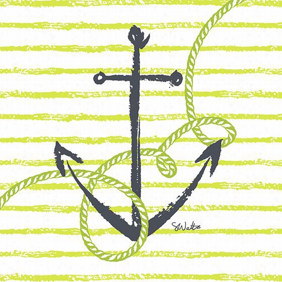 Anchor Sketch Canvas Wall Art - 10""hx10""wx1.5""d, Srah Watts