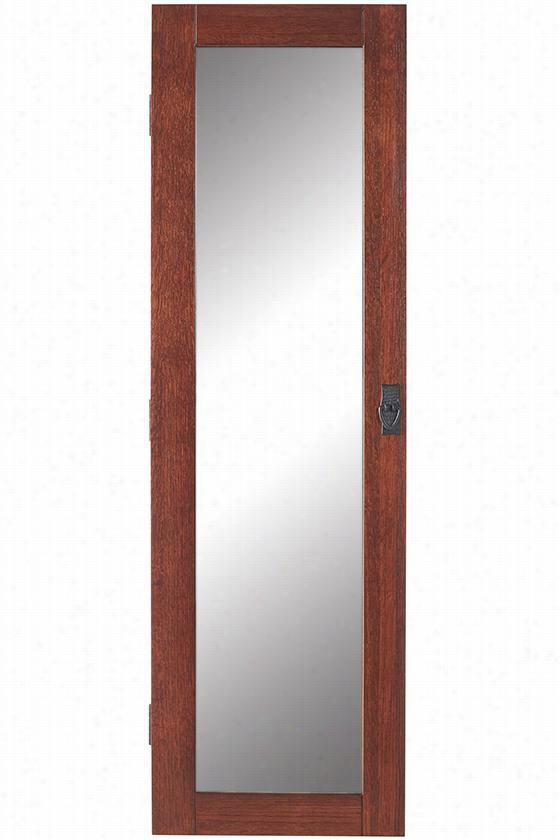 Artisan Wall-mount Jewelry Armoire With Mirroro - 488.5hx14.5wx4d"", Brown