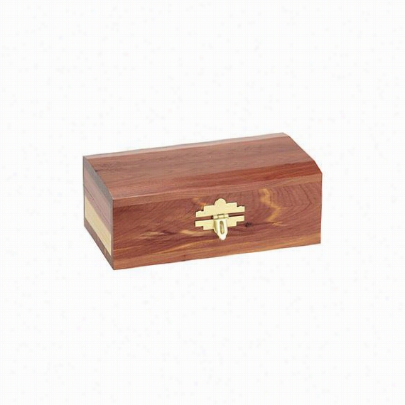 Bevelled Top Keepsake Box With Latch - 4""hx7&quo;"w3""d,c Edar W/burgandy