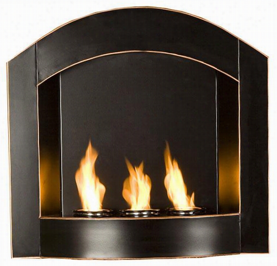 Brendan Wall-mount Fireplace - 27""wx26""hx6""d, Black