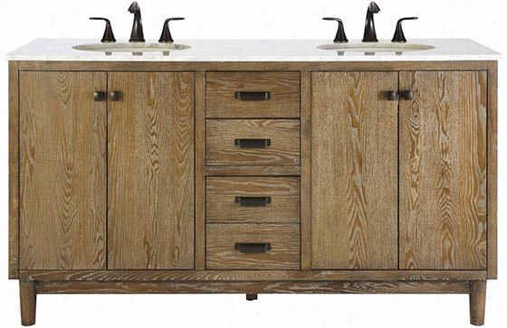 Bribsane 61"&;quot;;w Double Bathroom Vanity - 38.75""hx61""wx22""d, Weathered Grey Oak