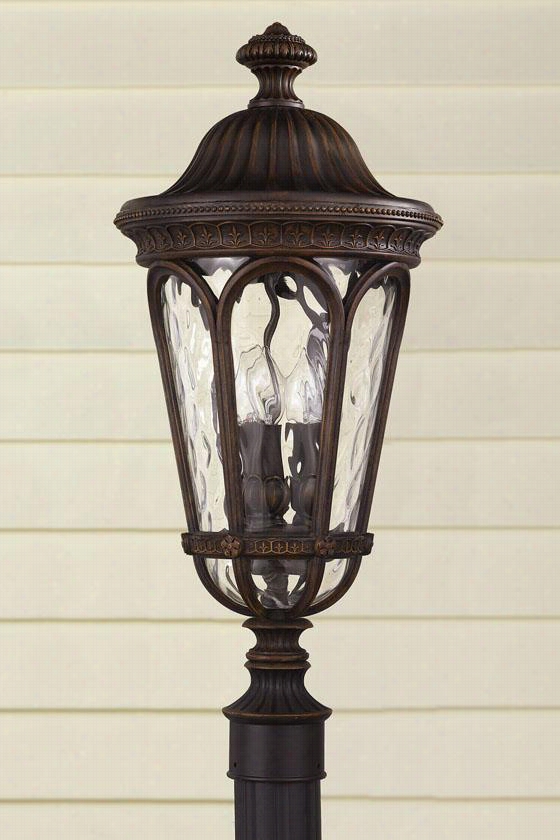 Buckingham All-weather Outdoor Patio Light Post - Htree Light, Brown Wood