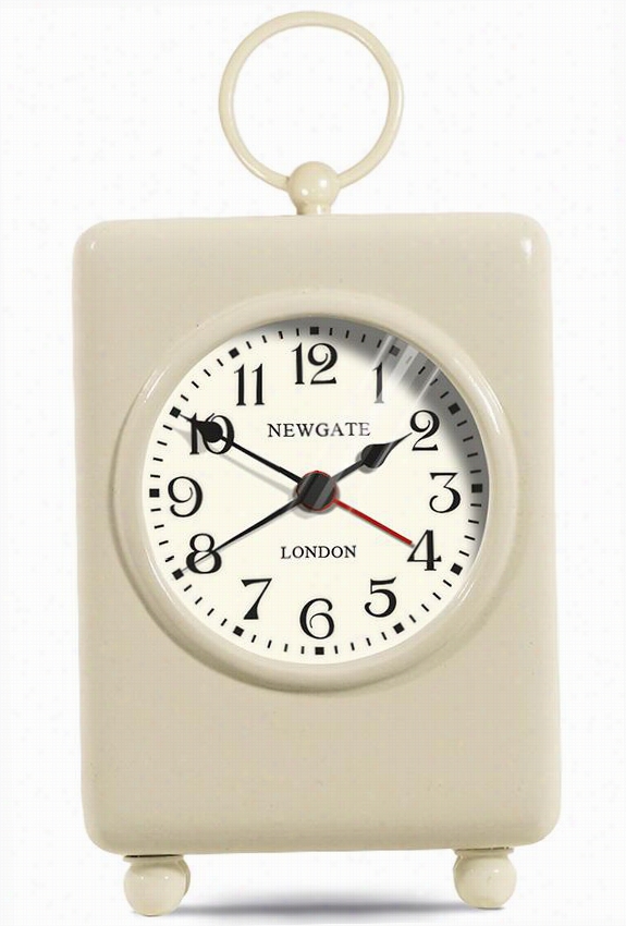 Carriage Alarm Clock - 4""hx2.25""wx2.25""d, Ivory