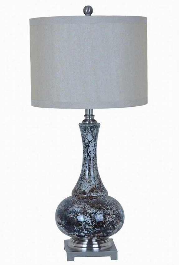 Corra Tabpe Lamp - 33""hx15&qut;"diameter, Black Crackle