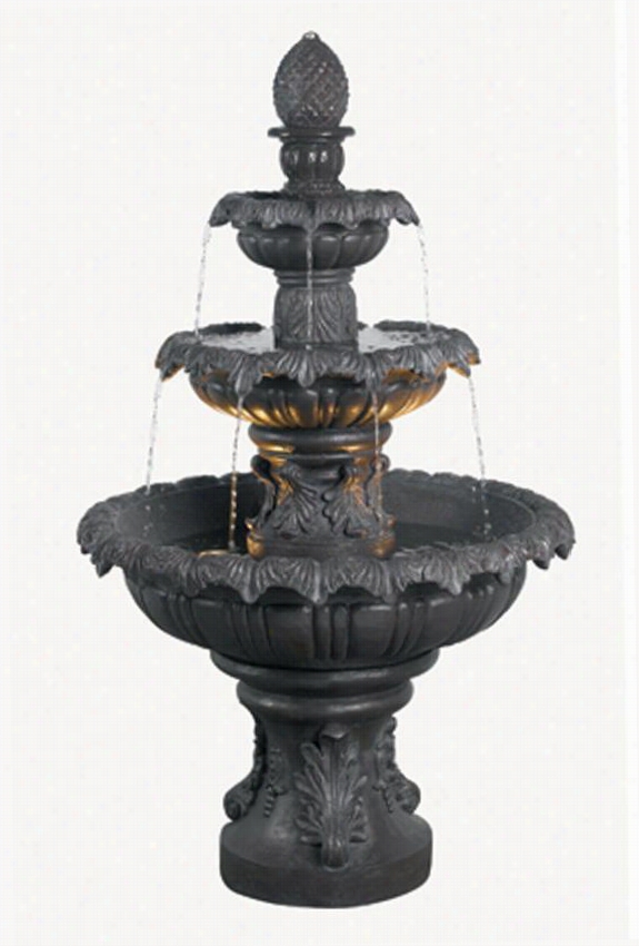 Costa Brav All-wethher Outddoor Patio Floor Fountain - 46&uqot;"hx26""d, B Ronze