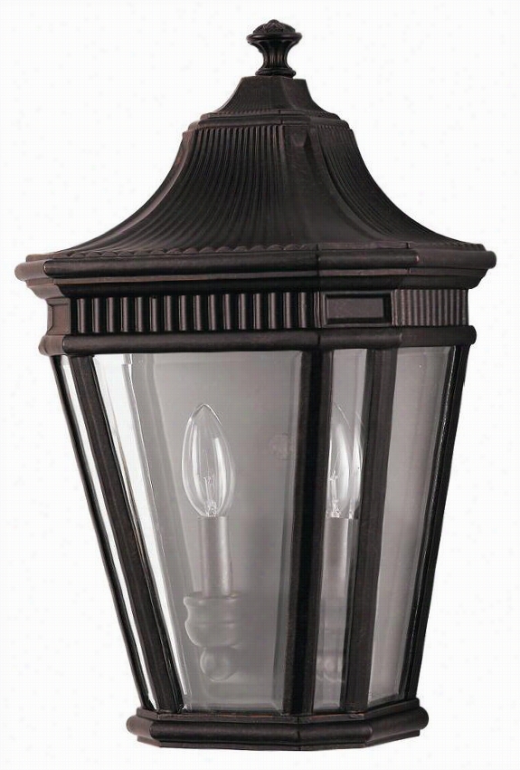 Cotswold Lane 2-light All-wather  Outdoor Patio Sconce - 16""hx9.55""wx6""d, Grecian Bronze