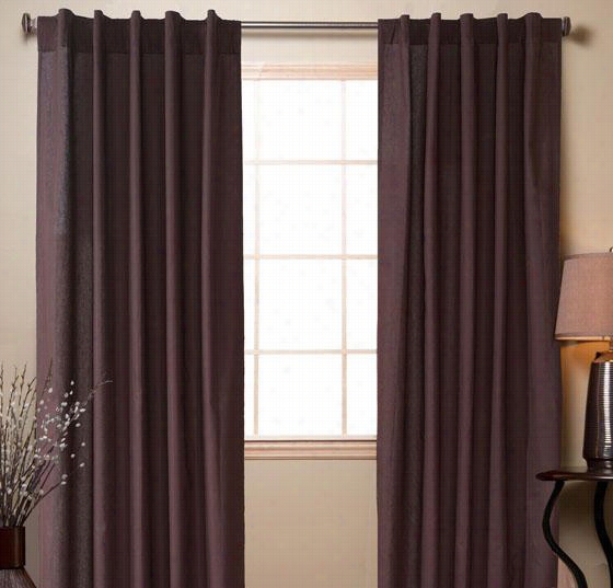 Cotton Sheeting Curtain Rd Pocket Panels - Set Of 2 - 84h X 54""w, Chocolate Brown