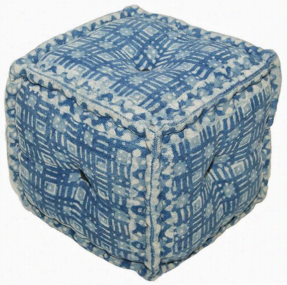 Dabu Swirl Pouf - Qsuare, Blue