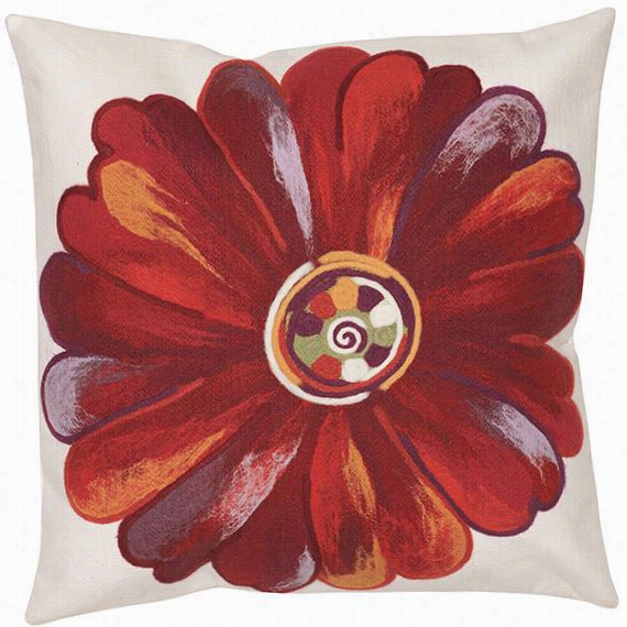 Daisy Inoor/all-we Ather Outdoor Patio Pillow - 20"&qu Ot; Square, Red