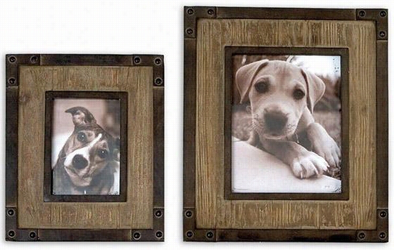 Fadia Pictur Frames - Set Of 2 - Set Of Two, Woodtone