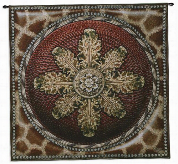 Giraffe With Rosette Tapestry - 44&qupt;"hx44""w, Brown