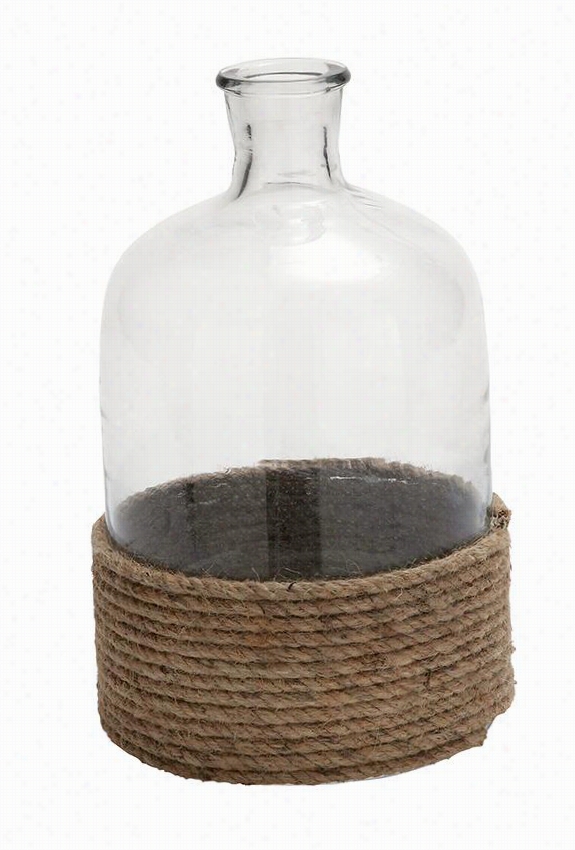 Hampton Bottle With Rope - Wide, Clear With Rope