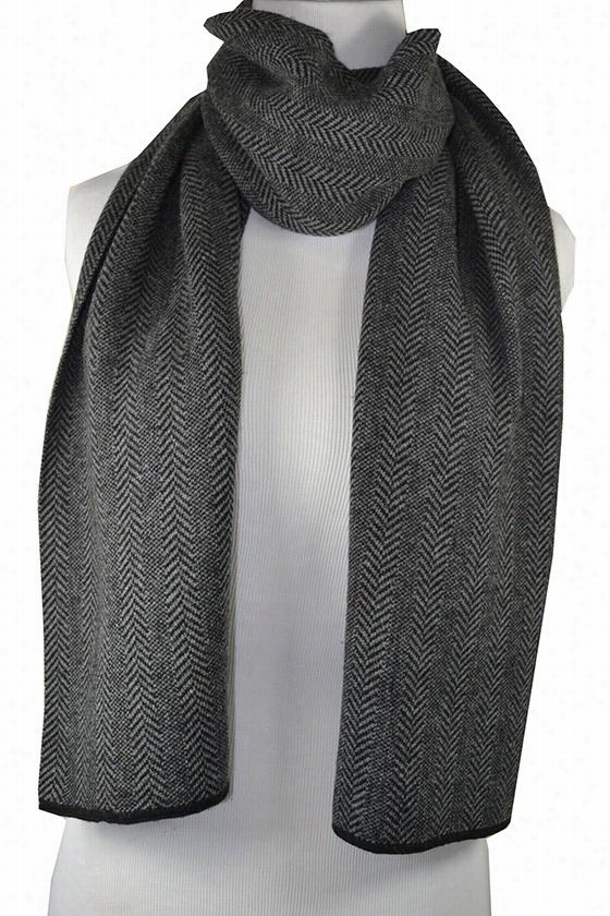 H Erringbone Scarf - 65 ""hx12&quor;"w, Charcola Gray