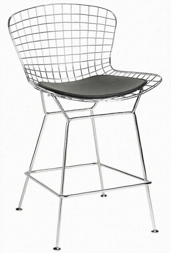 James Counter Stool - 40&quoot;"hx21.5""w, Silver Chrome