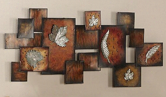 Leaves Abstract Panel Wall Atr - 19.25""hx40""w, Multi