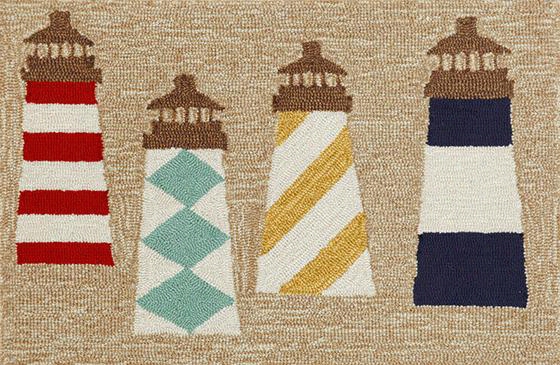 Lighthouse Doormat - 1'8""x2'5"", Ivory