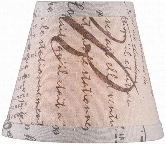 Linen Emoire Chandeiler Shade - 4.5""hx5&""diameter, French Script