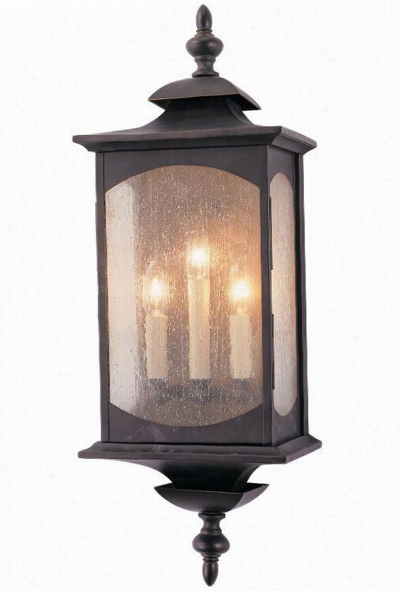 Marke T Square 3-light All-weather Outdoor Patio Mulct - 25""hx9""wx5.5&quog;"d, Oil Rubbed Bron