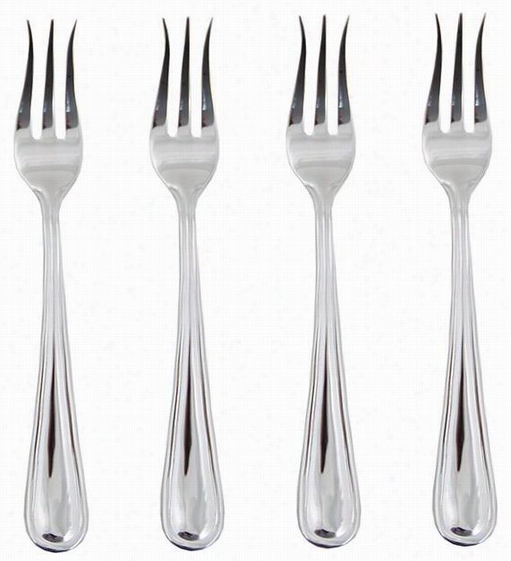 Melanie Cocktail Forks - Et Of 4 - Set Of 4, Silver