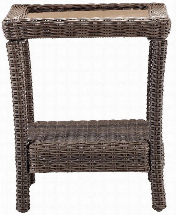 Naples All-weatheroutdoor Patio Accent Side Table - 24""hx20""wx20&auot;"d, Brown