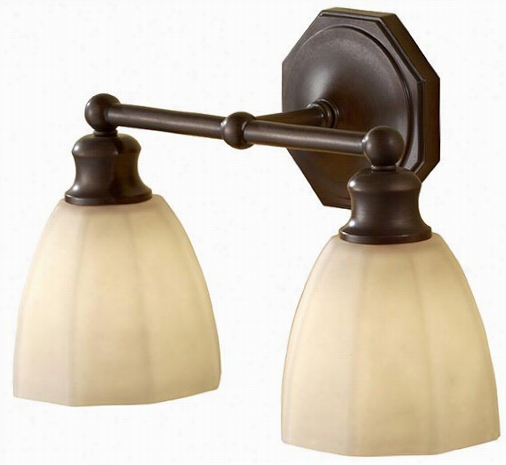 Nella 2-light Vanity Lighting - 9.5""hx15.25""wx7.25""d, Oil Rubbed Bronze