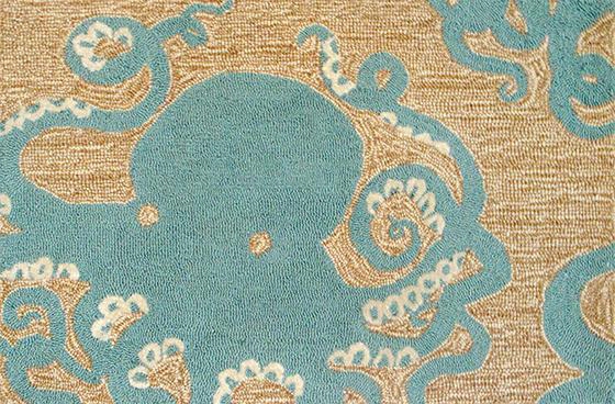 Octo Doormat - 20""x30"&;qot;, Aqua Blue