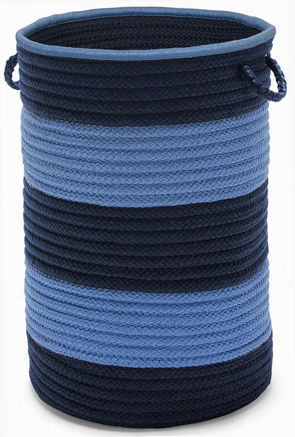 Oliver Stripe Storage Absket - 24""hxx16"&suot;wx16&uqot;", Blue/naavy