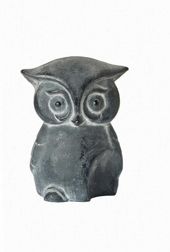 Owl Cerami C Garden Decor - Medium, Black