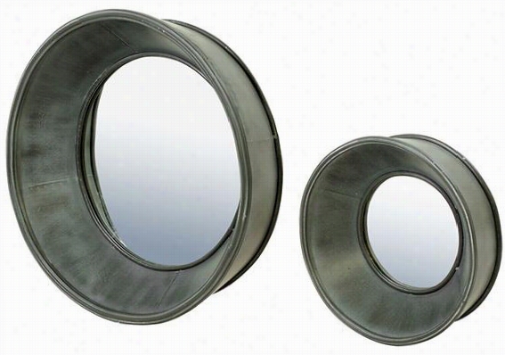 Porthole Mirrors -  Set Of 2 - Setof 2, Zinc Finish