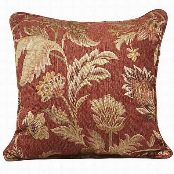 Red Floral 18quot;" Pillow - 18""squarex4""d, R Ed