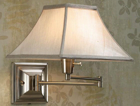 Silver/taupe Kingston Swing-arm Pin-up Lamp - Silver/taupe, Grey Steel