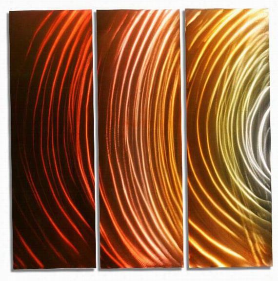 Solar Wall Sculpture - Set Of 3 - 4rhx42wx1, Multi