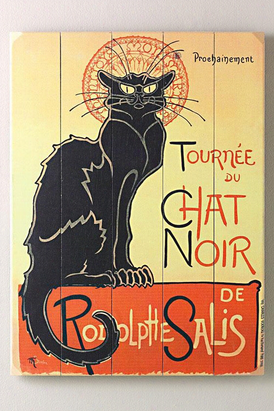 Tournee Du Chat Noir Wooden Subscribe - 20""hx14""w, Black