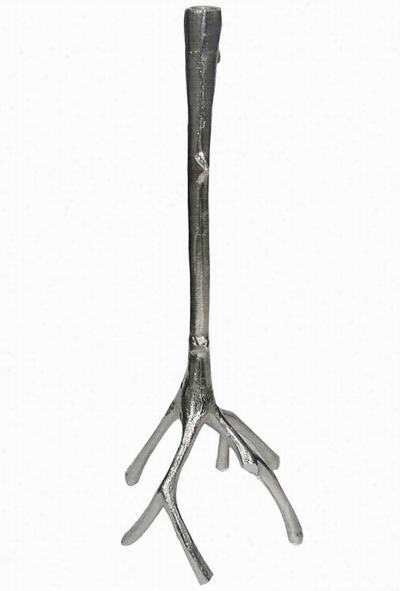 Twig Candle Holder - Large, Aged Nickel