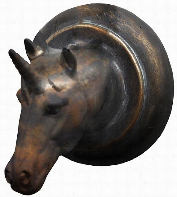 Unicorn Hook - 4""hx4""wx3""d, Bronze