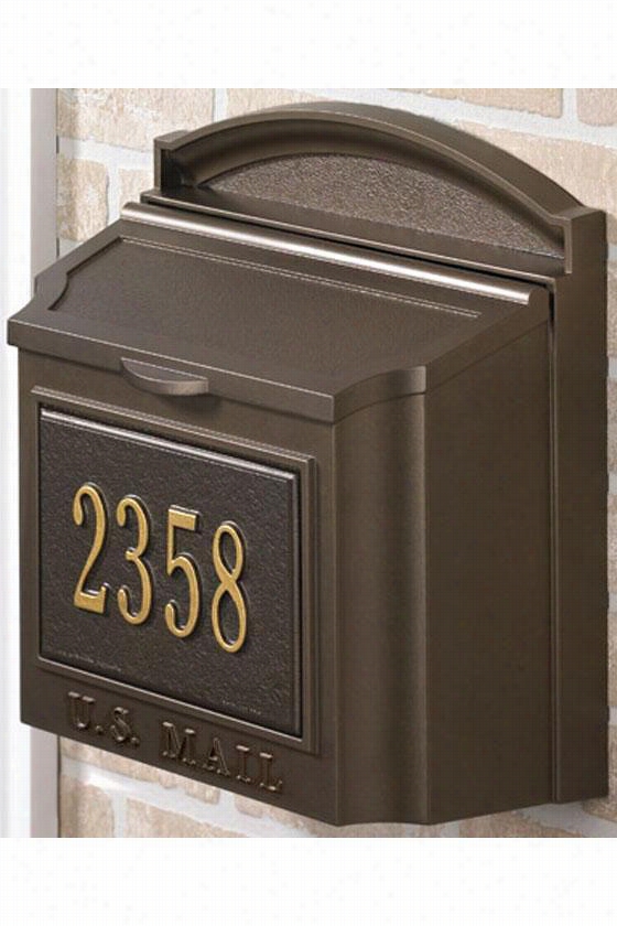 Wall-mount Personalized Mailbox - Two Lines, Bronze