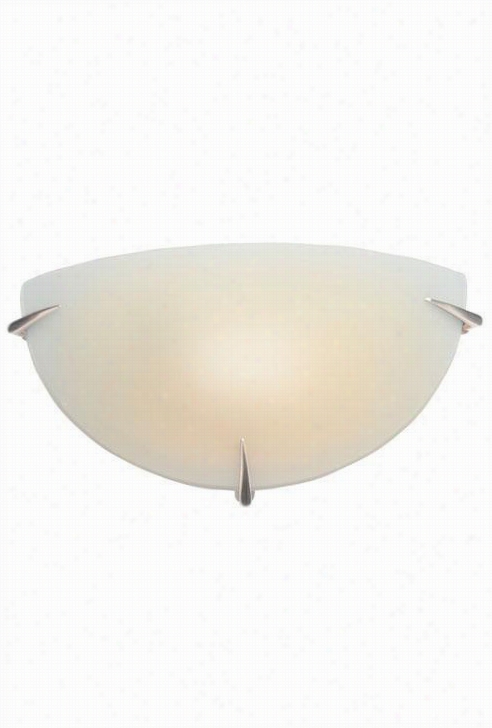 Wall Sconce With Frosted Glass Shadee - 7""hx13"&quog;w, Silver