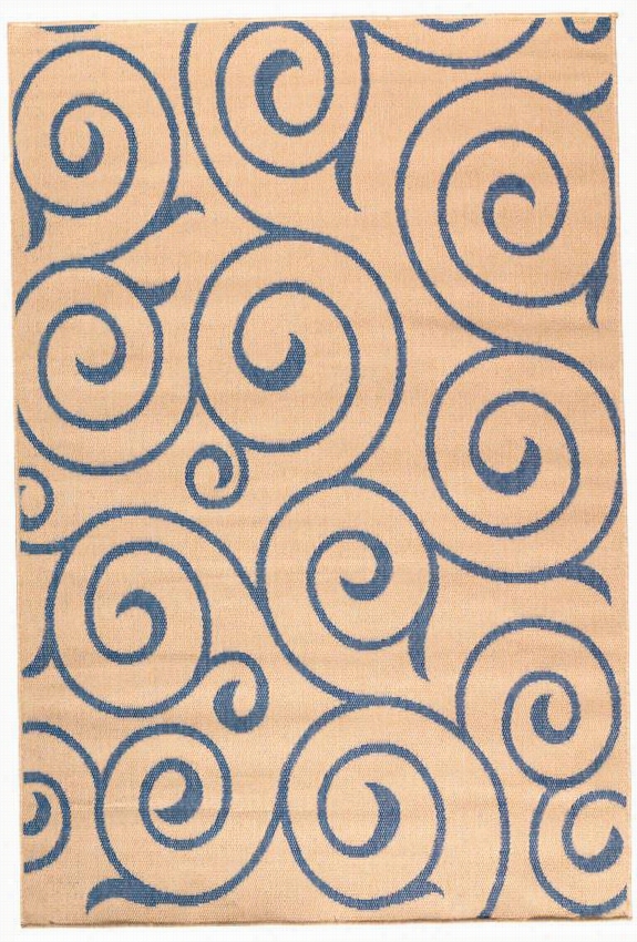 Whhirl All-weather Rug - 8'6""x13', Blue