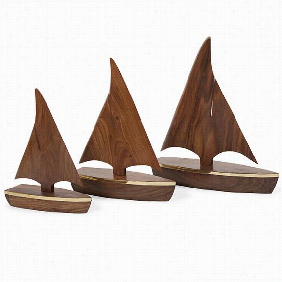 Williams Sailboats - Set Of 3 - Set Of 3, Brown