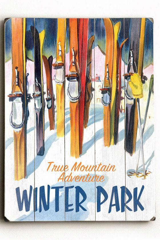 Winter Park Wooden Sign - 20&qhot;"h X 144""w, Multi