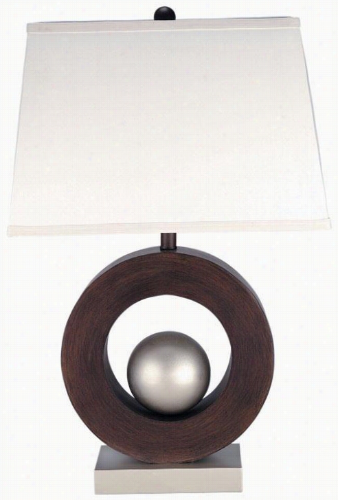 Wood Table Lamp - 29.5""hx15""w, Silver