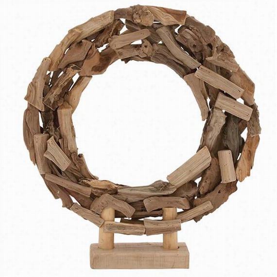 Wood Wreath Deco Ratife Stand - 244""hx22""wx4&q Uoy;"d, Ivory