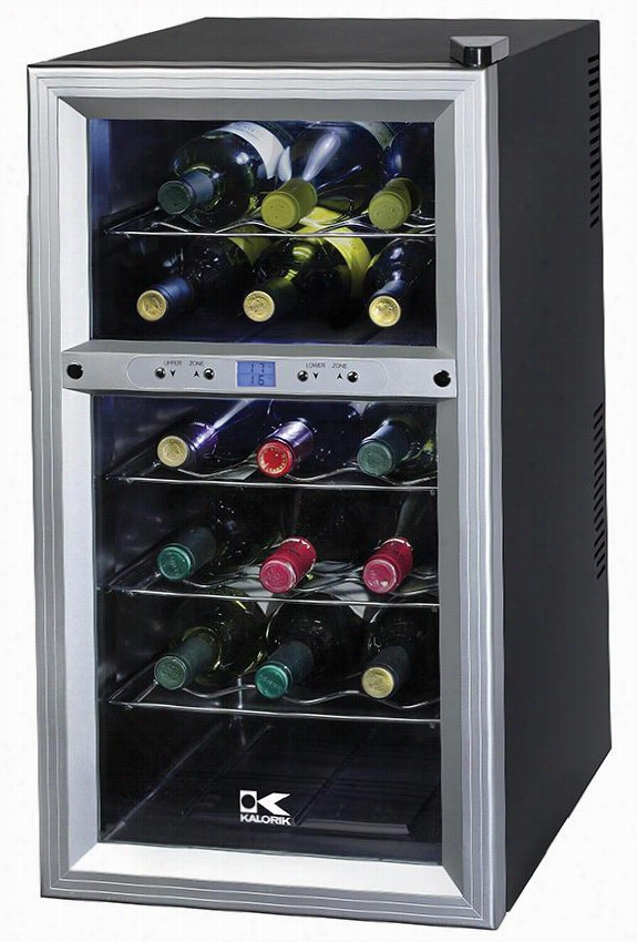 18-bottle Wnie Chiller - 26""hx13"&quo;twx19"&quo;td, Black